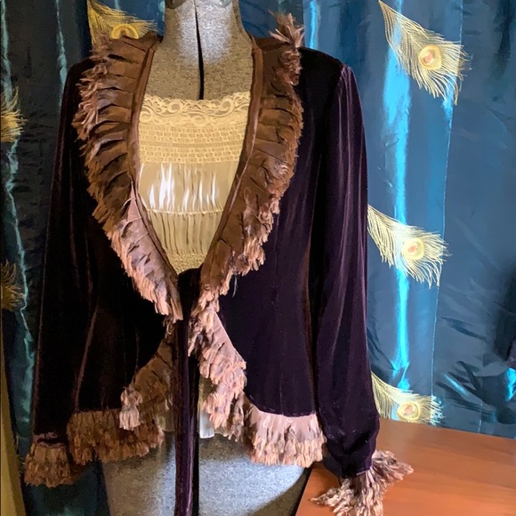 ⭐️Holly in Hanoi 100% Silk/Velvet Jacket⭐️ - Picture 2 of 8